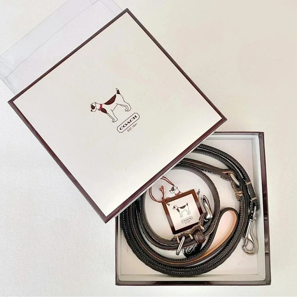 Coach Small Puppy Dog Collar & Matching Leash Set New - Picture 6 of 14